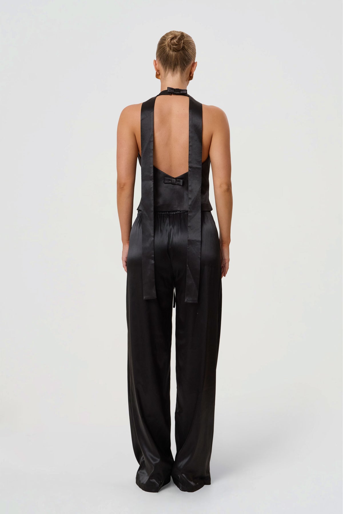 BELLA STRUCTURED CORSET SCARF TOP | BLACK SATIN-6