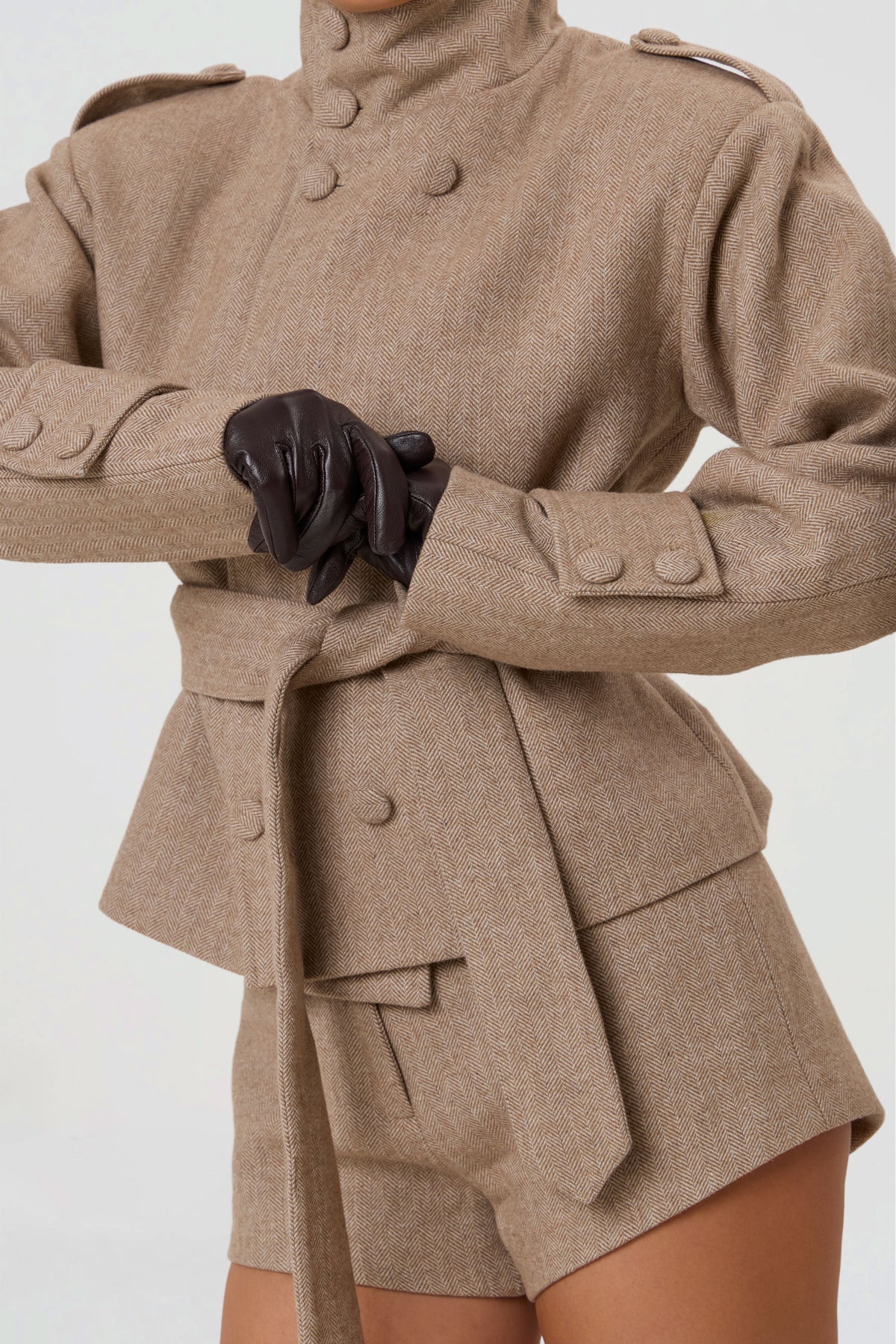 RHOE STRUCTURED BELT BLAZER | HERRINGBONE-8