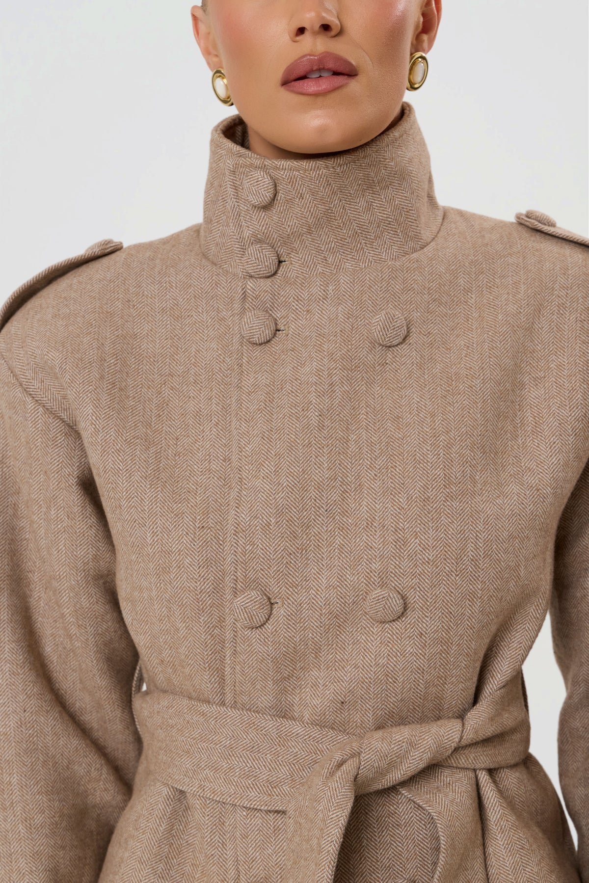 RHOE STRUCTURED BELT BLAZER | HERRINGBONE-4