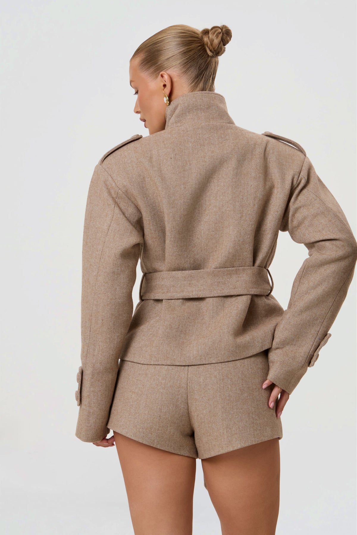 RHOE STRUCTURED BELT BLAZER | HERRINGBONE-7