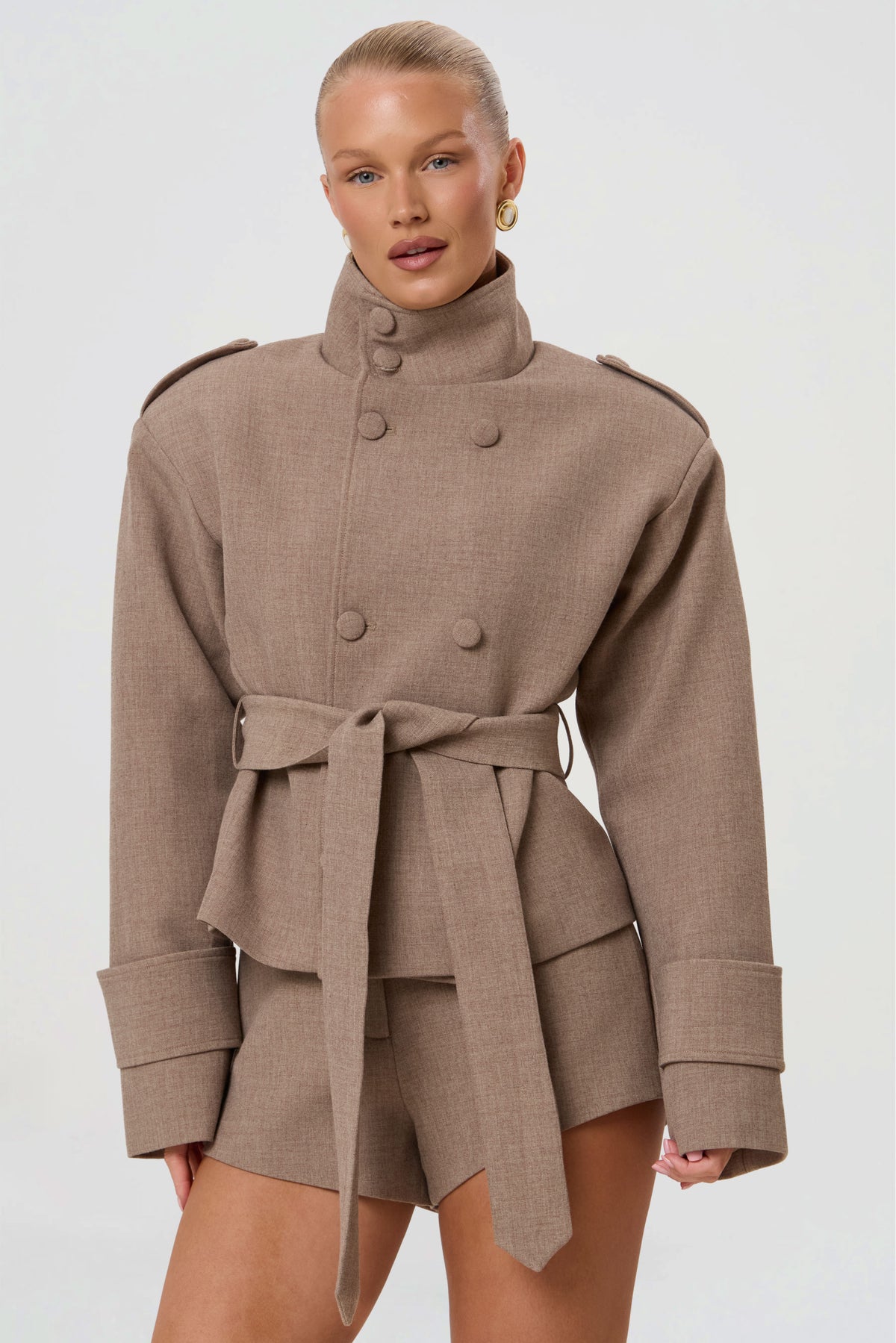 TAILORED SHORTS | TAUPE-4