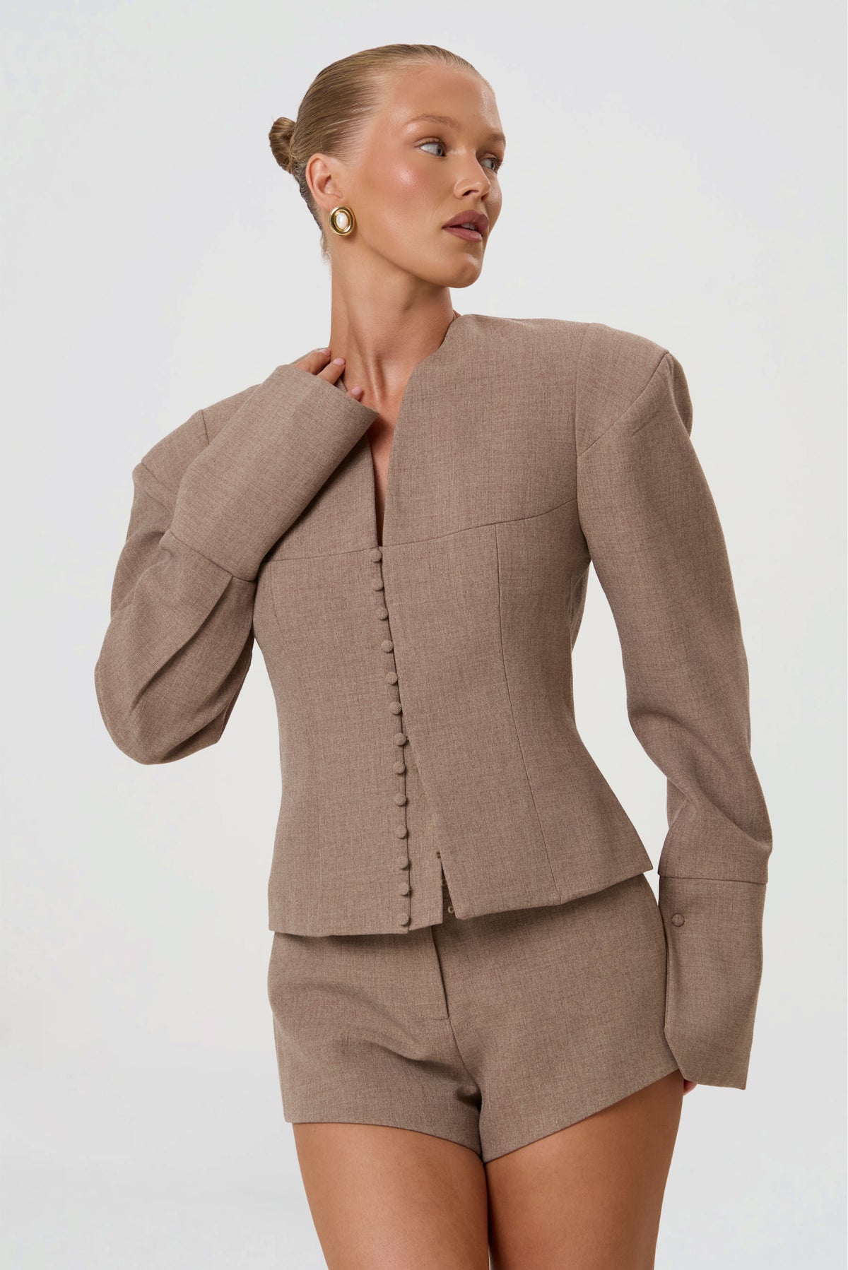 MARGOT BUTTON BLAZER | TAUPE-6