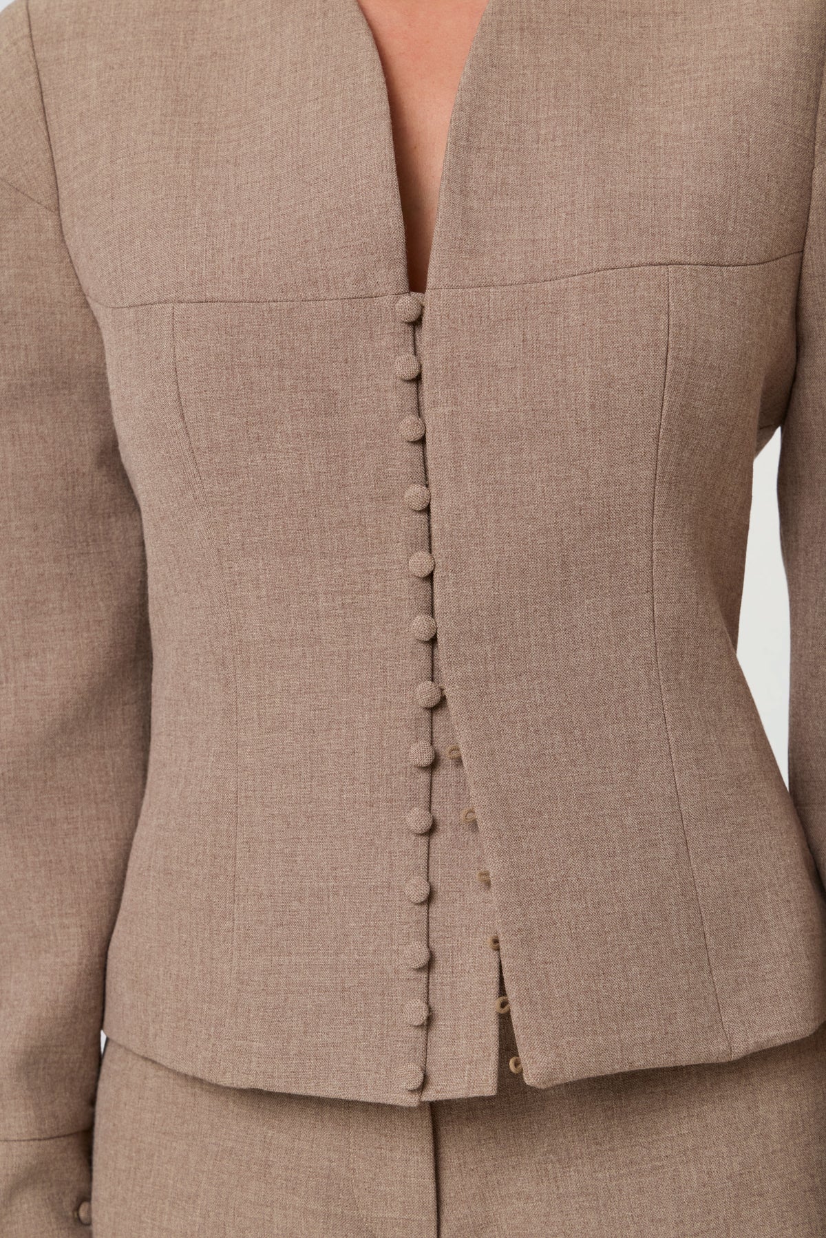 MARGOT BUTTON BLAZER | TAUPE-3
