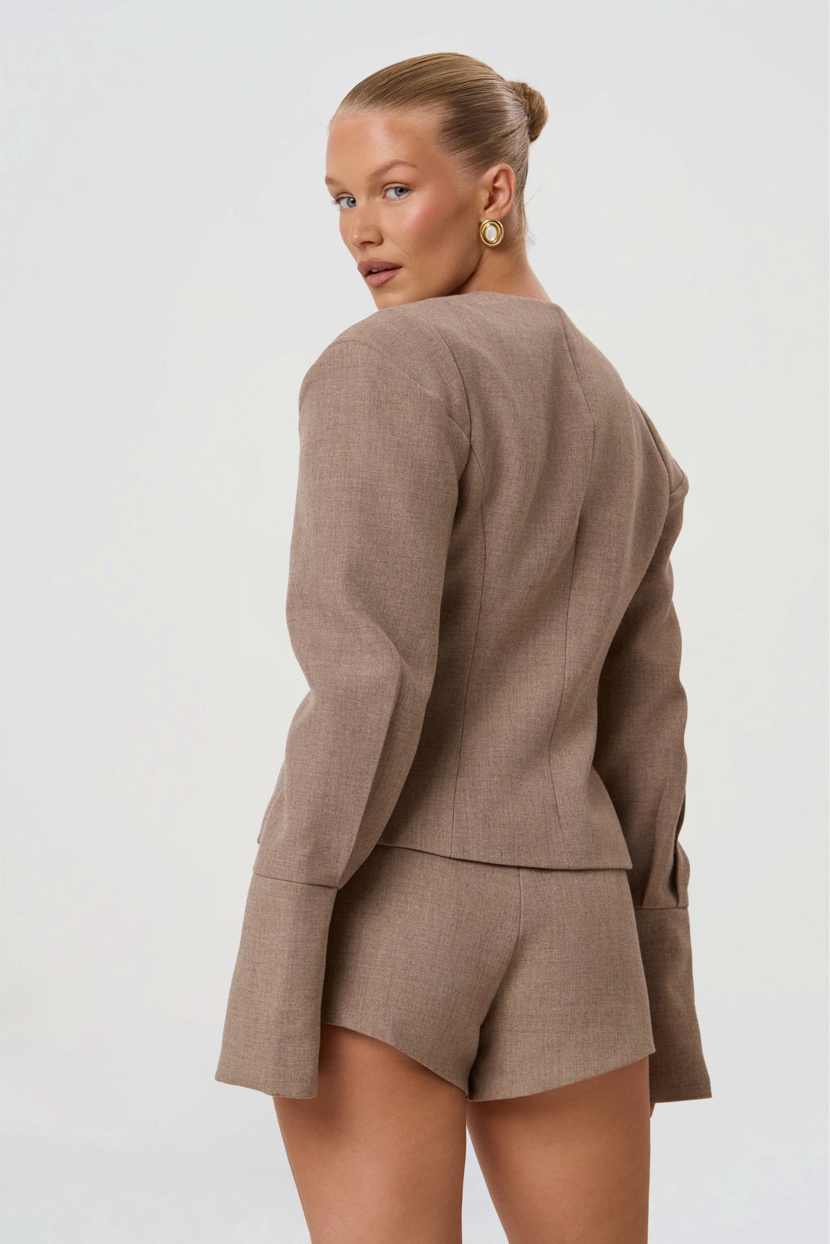 MARGOT BUTTON BLAZER | TAUPE-2