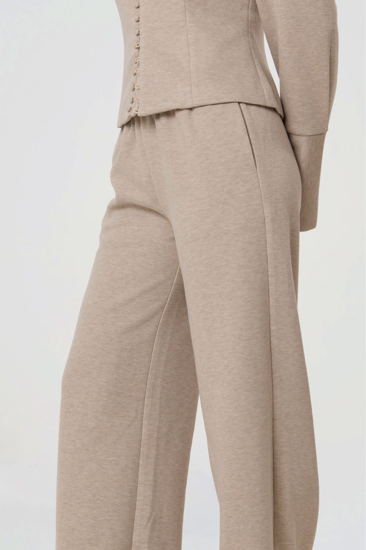 JERSEY FLARED JOGGER | MARL BEGIE-3