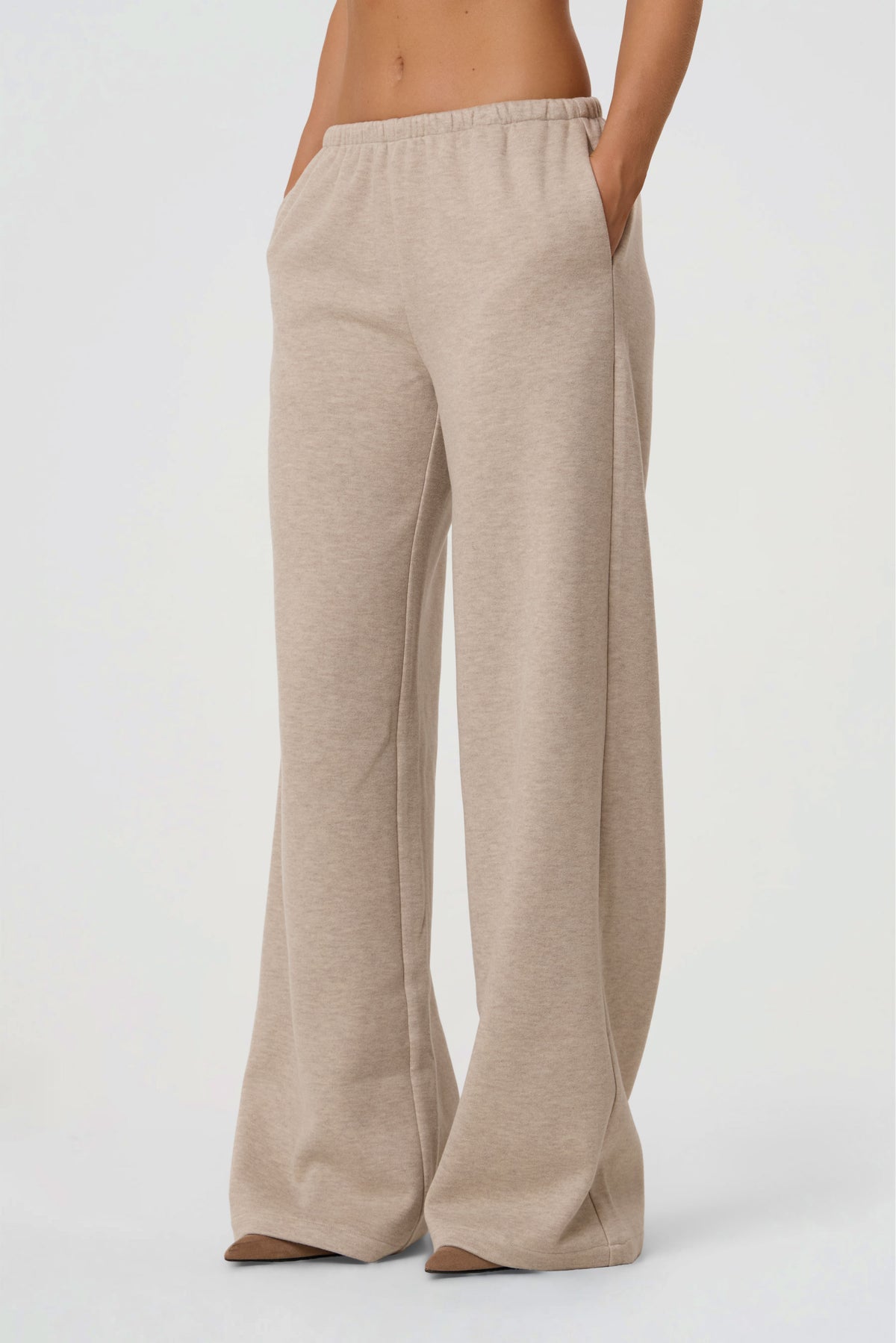JERSEY FLARED JOGGER | MARL BEGIE-2