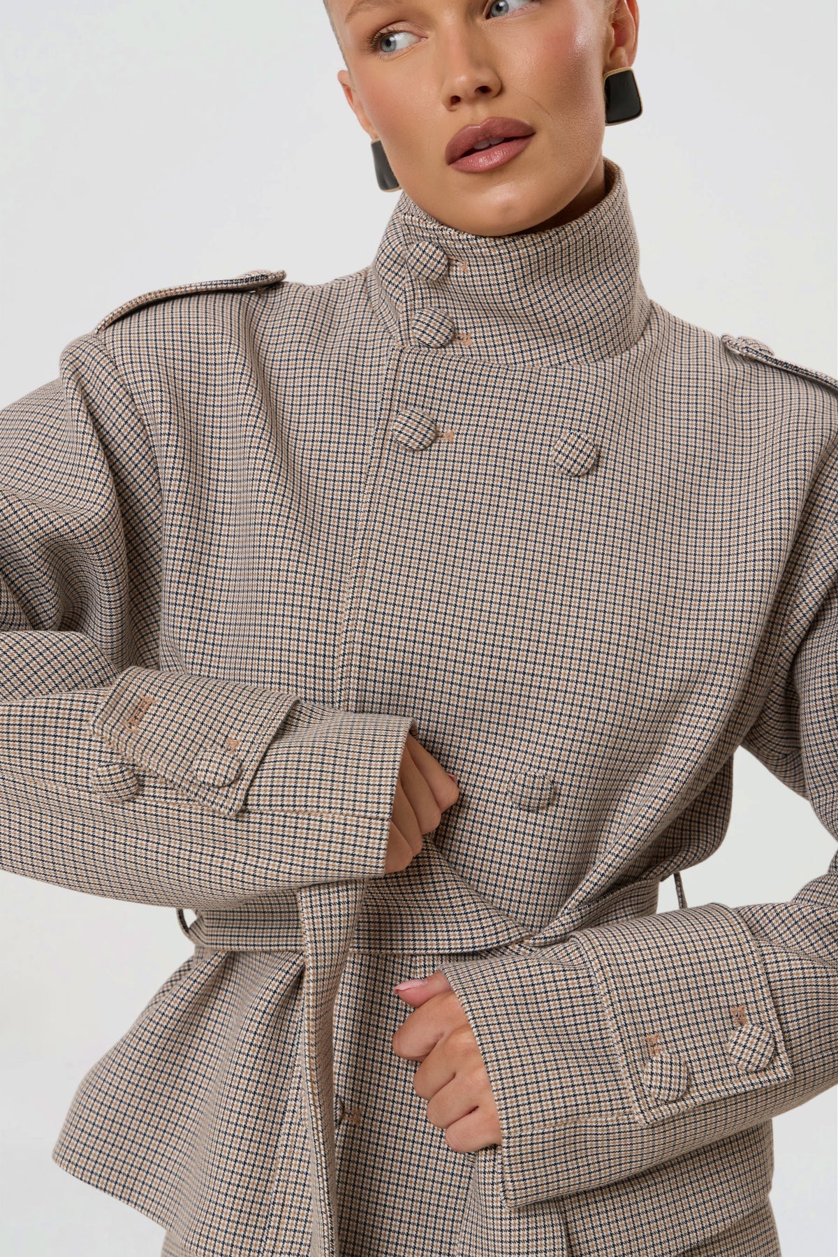 RHOE STRUCTURED BELT BLAZER | CHECKED