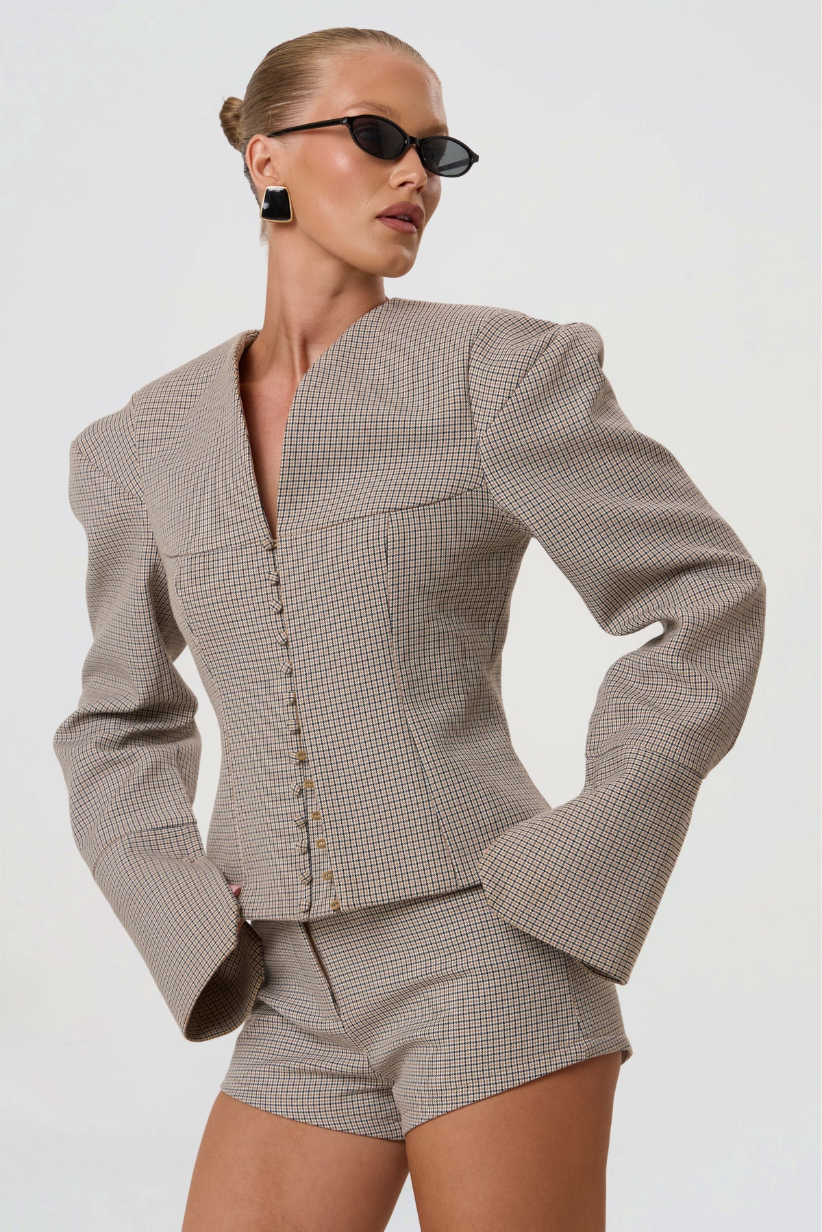 MARGOT STRUCTURED BLAZER | CHECKED