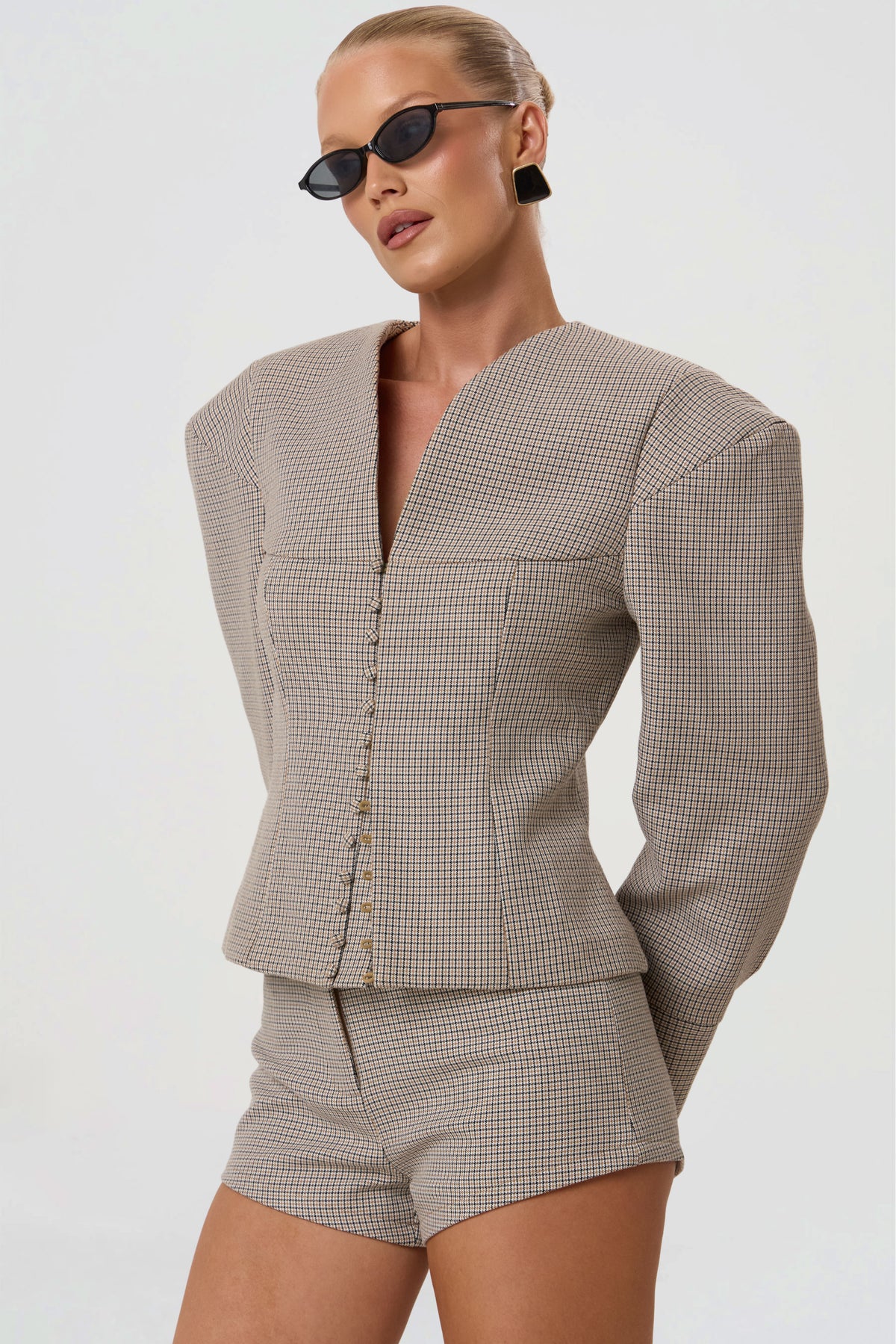 MARGOT STRUCTURED BLAZER | CHECKED