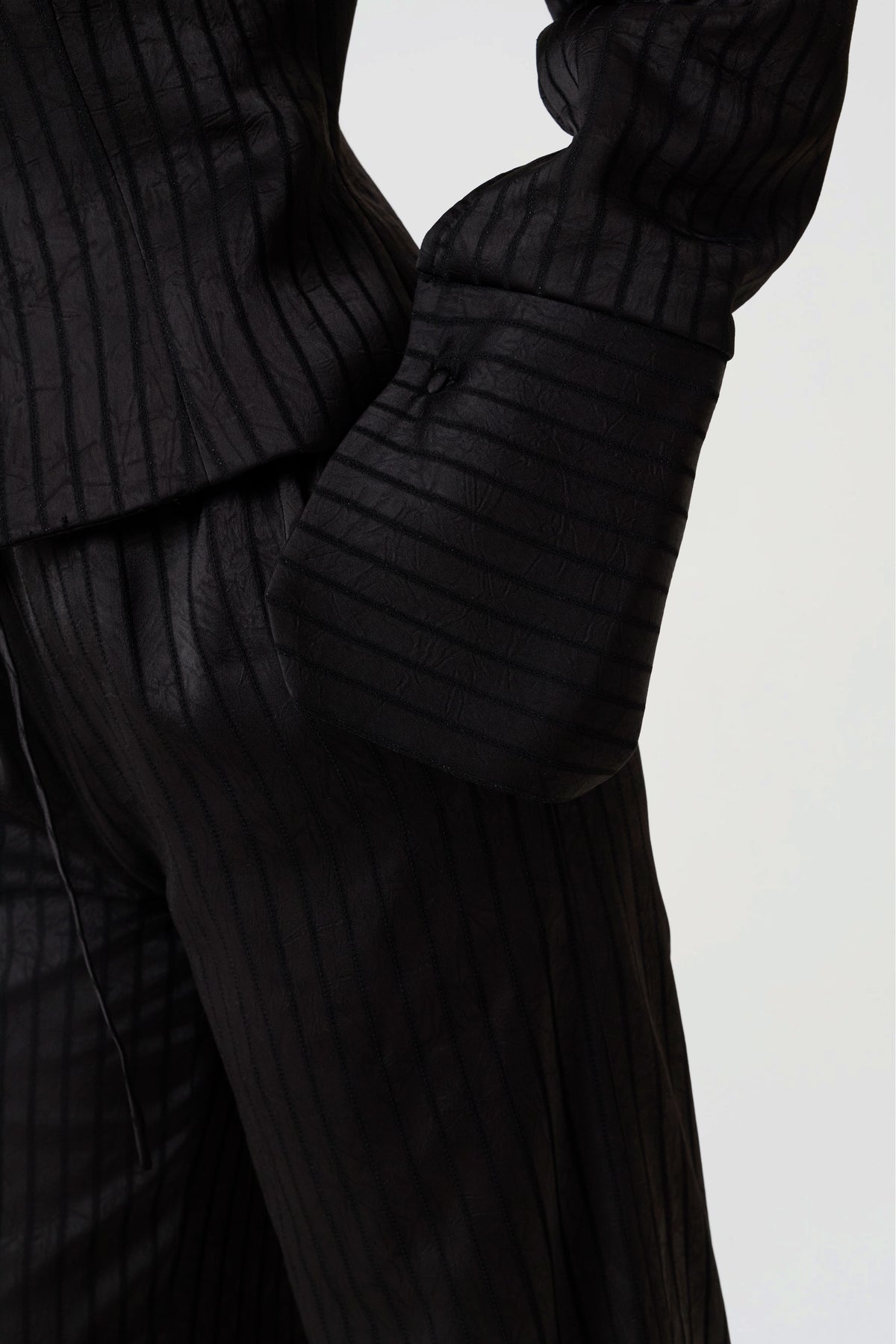 MARGOT PINSTRIPE-BLAZER | BLACK SATIN-6