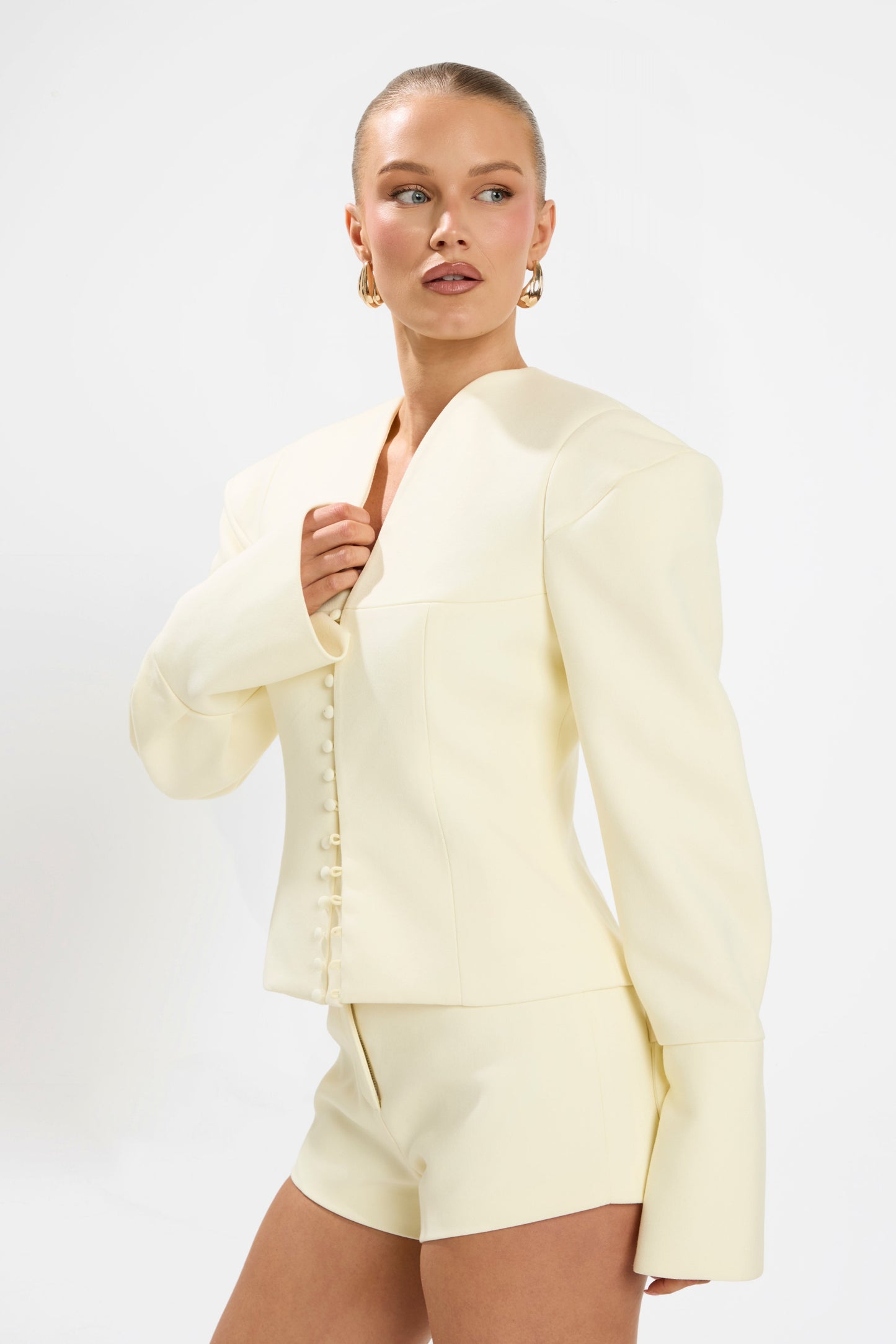MARGOT TAILORED MICRO SHORTS | BUTTER LEMON