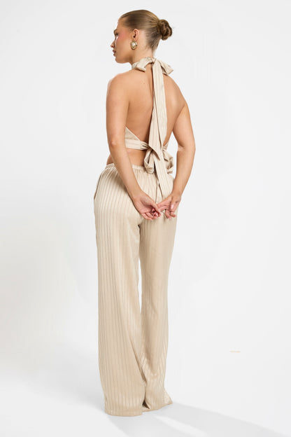 SOFIA PINSTRIPE SET | GOLDEN SATIN