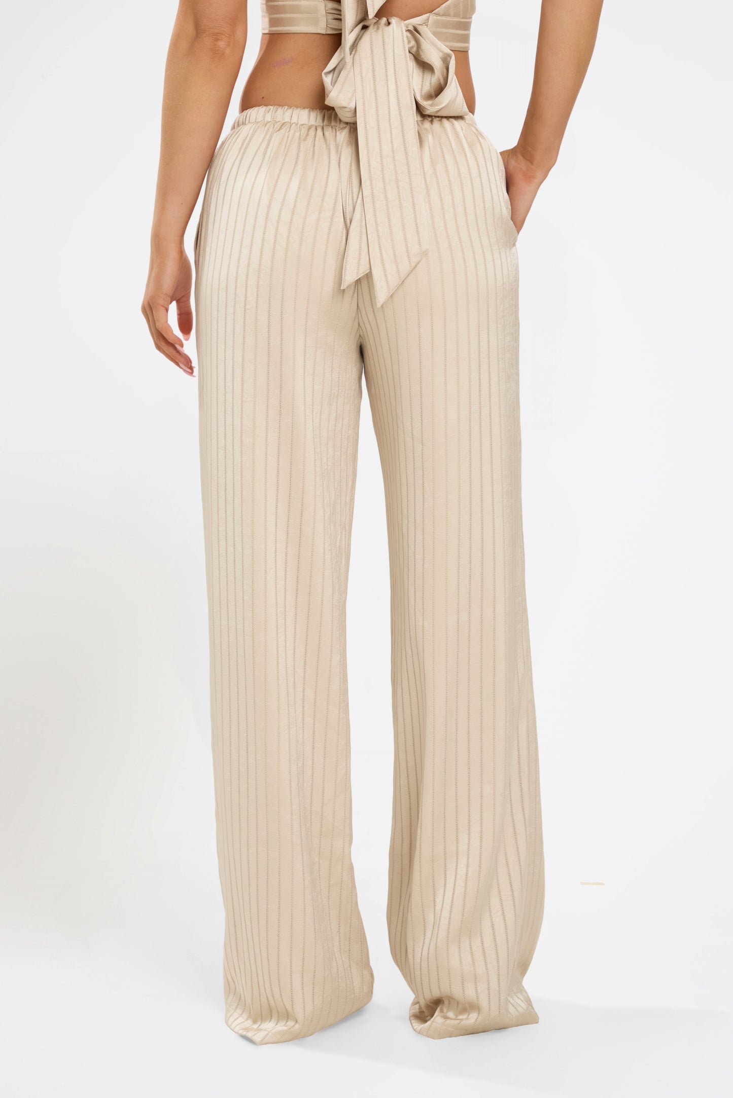 SOFIA PINSTRIPE SET | GOLDEN SATIN
