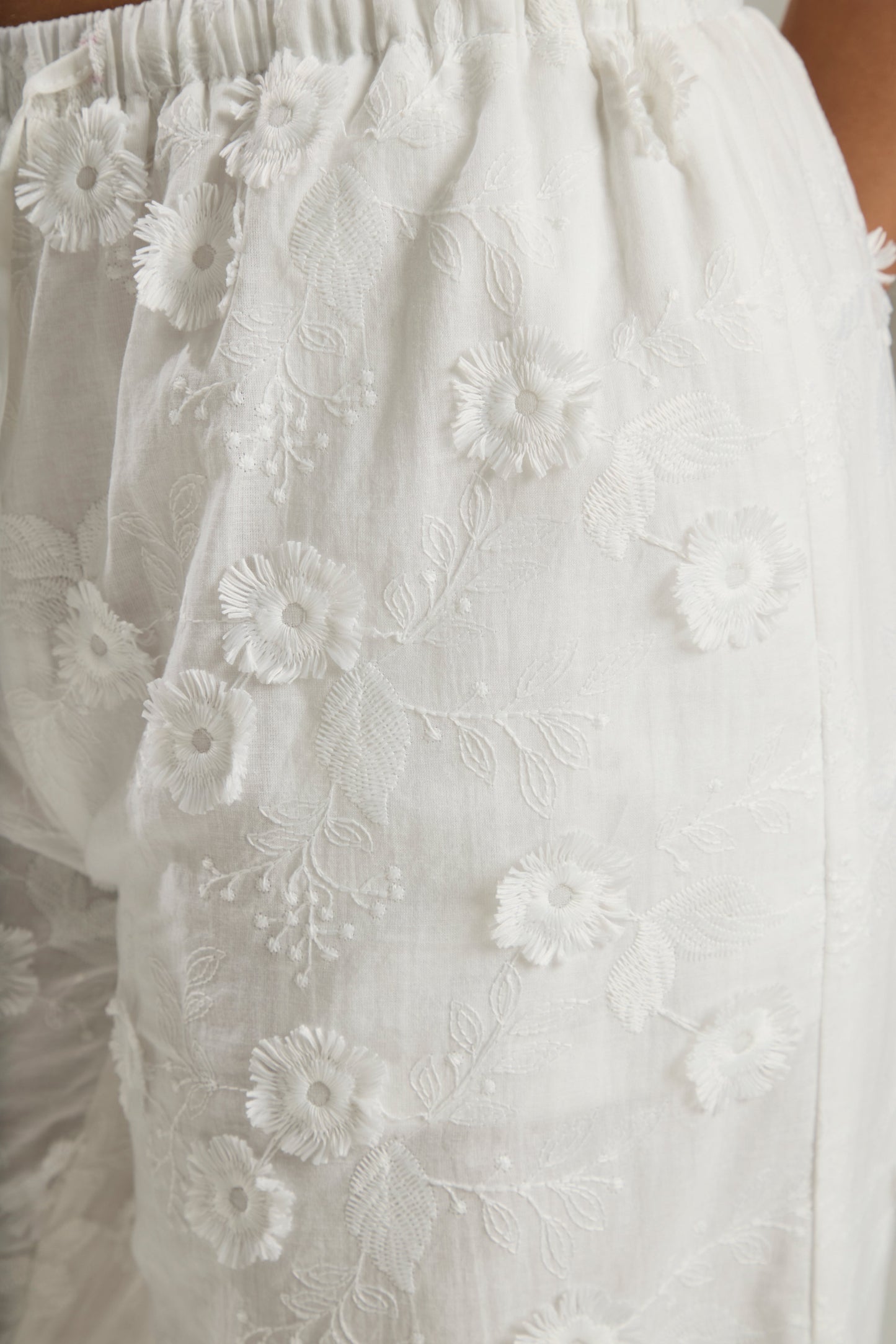 ESME EMBRODIED PANT SET | WHITE