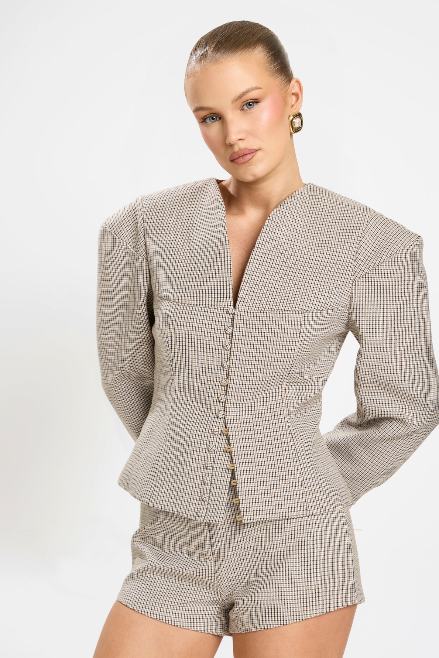 MARGOT STRUCTURED BLAZER | CHECKED