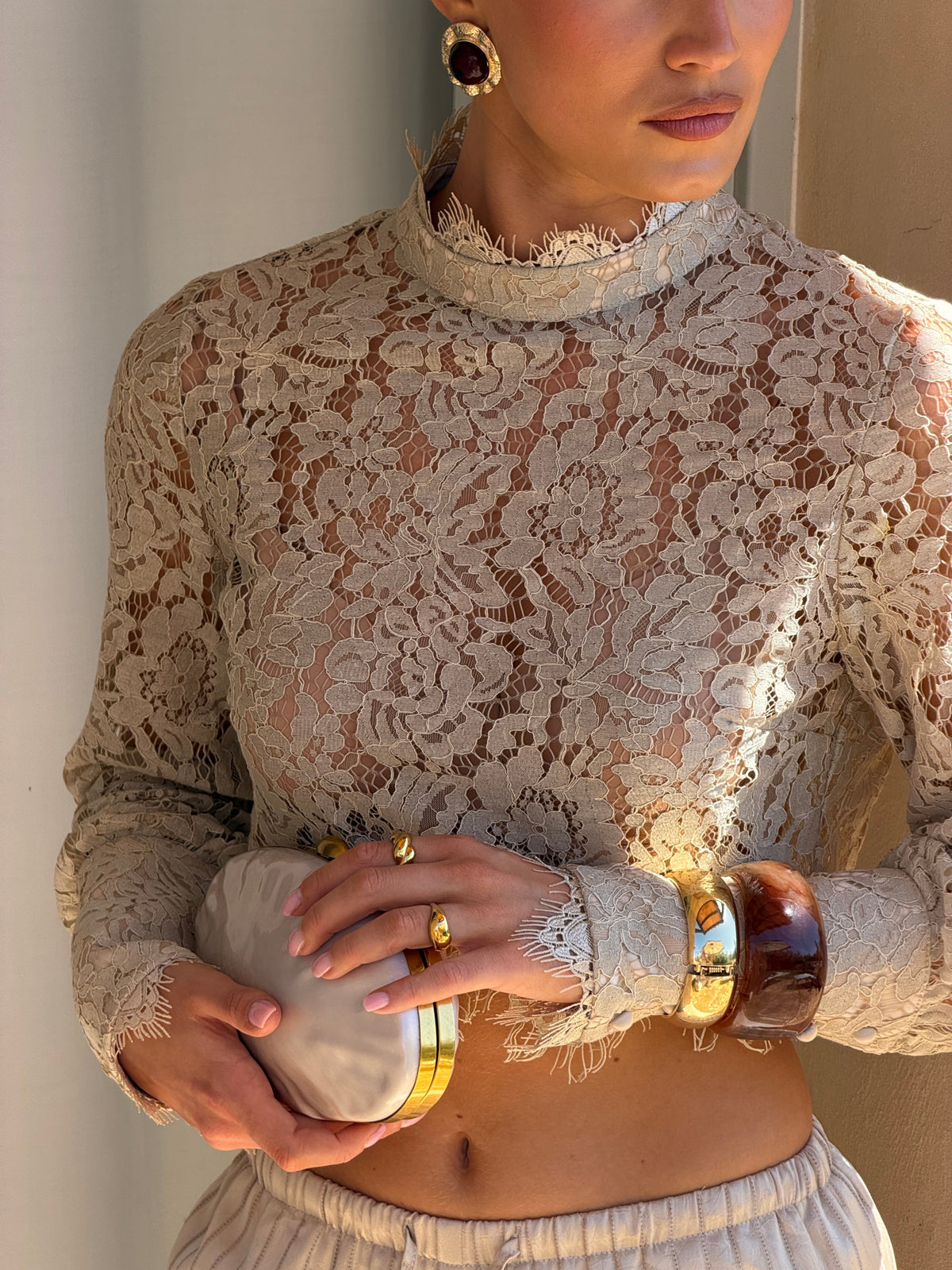 ARABELLA LACE BLOUSE | GOLD