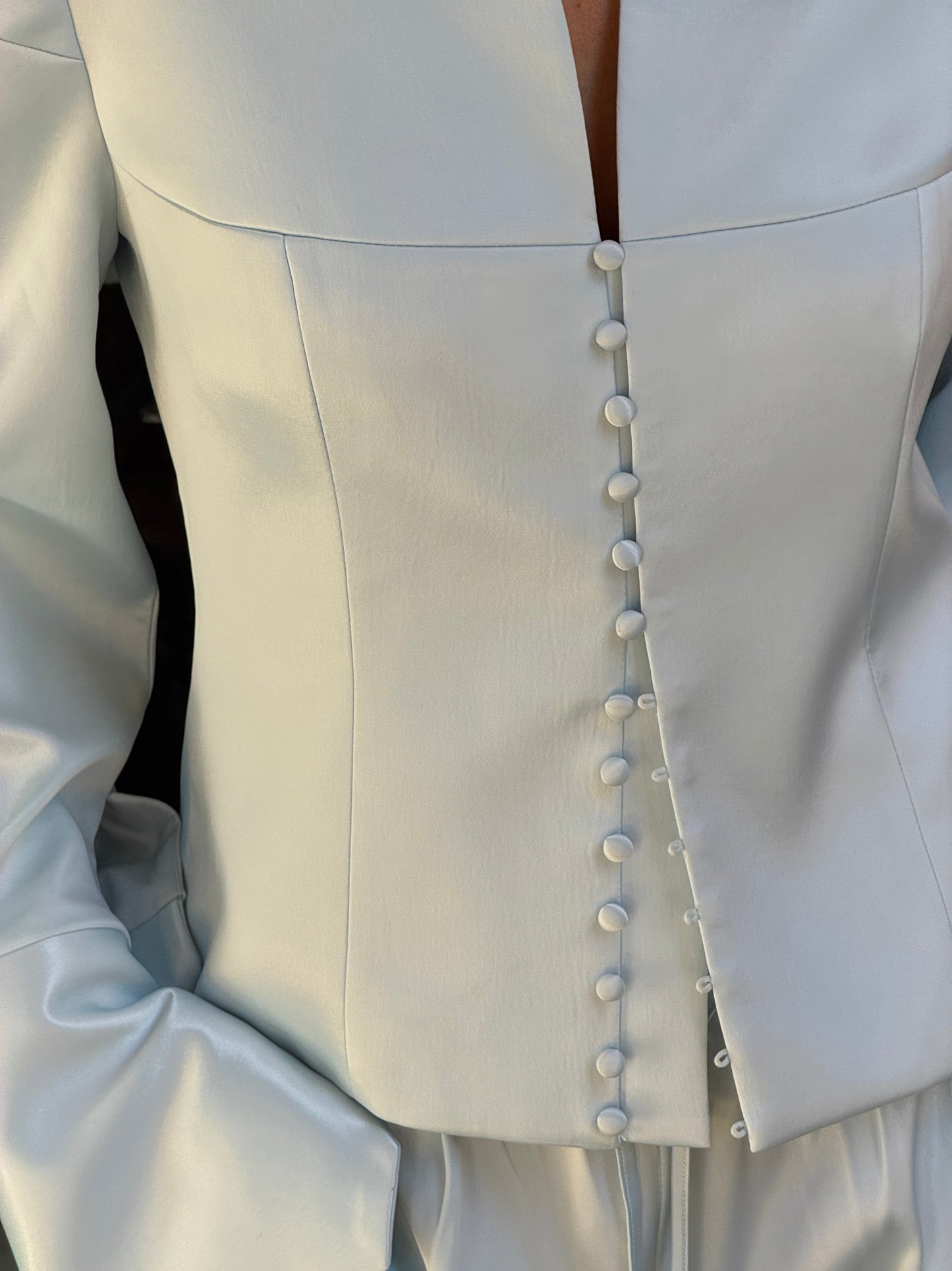 MARGOT STRUCTURED BLAZER |  BLUE SATIN
