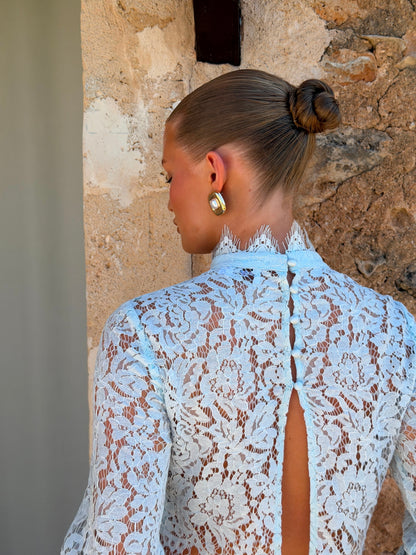 ARABELLA LACE BLOUSE | BLUE